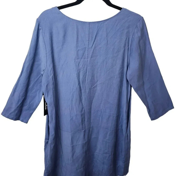 Lulu's For The Twill of It Denim Blue Three-Quarter Sleeve Shift Dress Size M - Picture 8 of 11